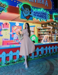 Flare pink sabrina dress