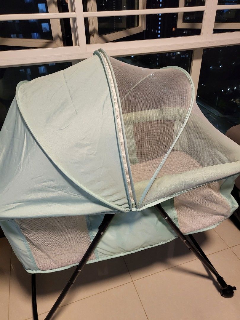 Foldable travel cot with wheels, Babies & Kids, Baby Nursery & Kids ...