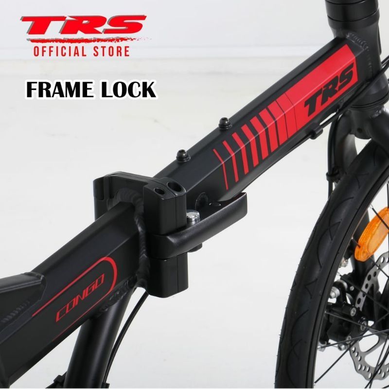 Folding bike frame lock top