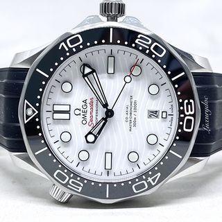 FS.BNIB OMEGA SEAMASTER DIVER 300M CO‑AXIAL MASTER CHRONOMETER AUTOMATIC WHITE DIAL ON RUBBER STRAP 42MM WATCH 210.32.42.20.04.001