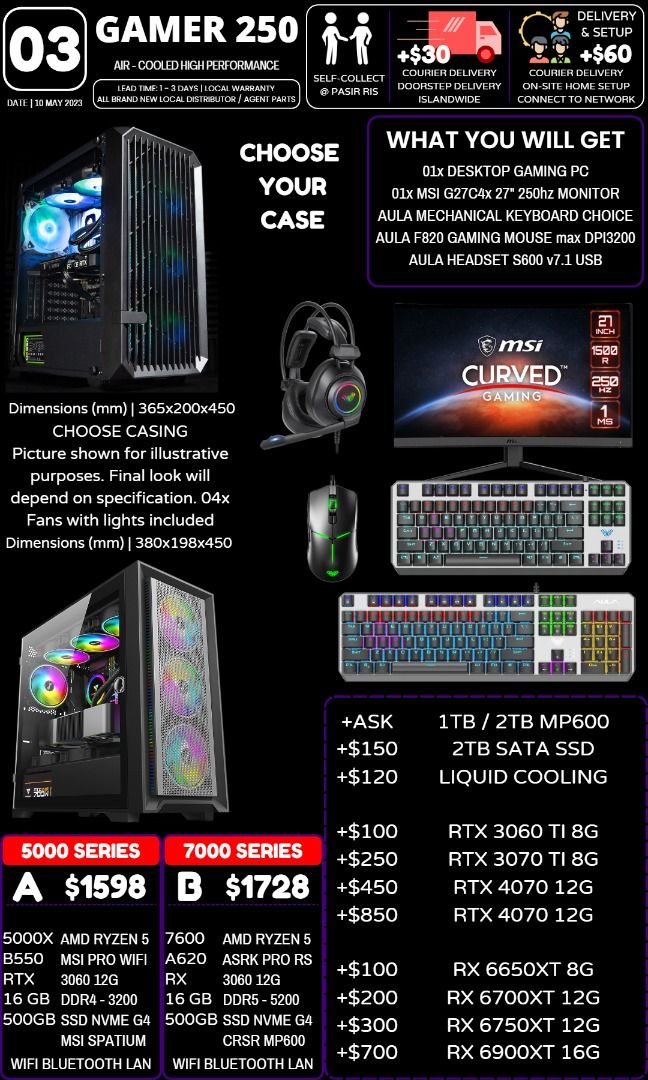 FULL SET BUNDLE DEALS PROMO OFFER CHEAP BUDGET GAMING PC BUILD CUSTOM
