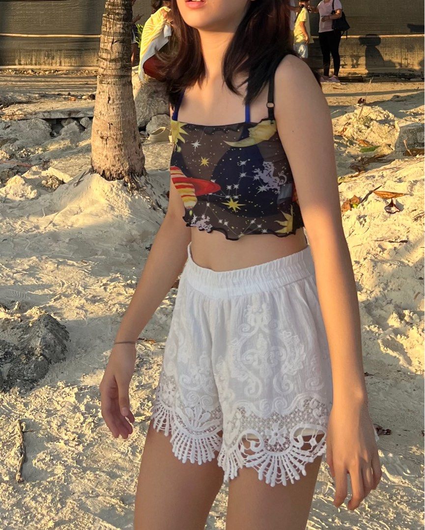 Galaxy mesh top (available in S/M/L), Women's Fashion, Tops, Sleeveless on  Carousell