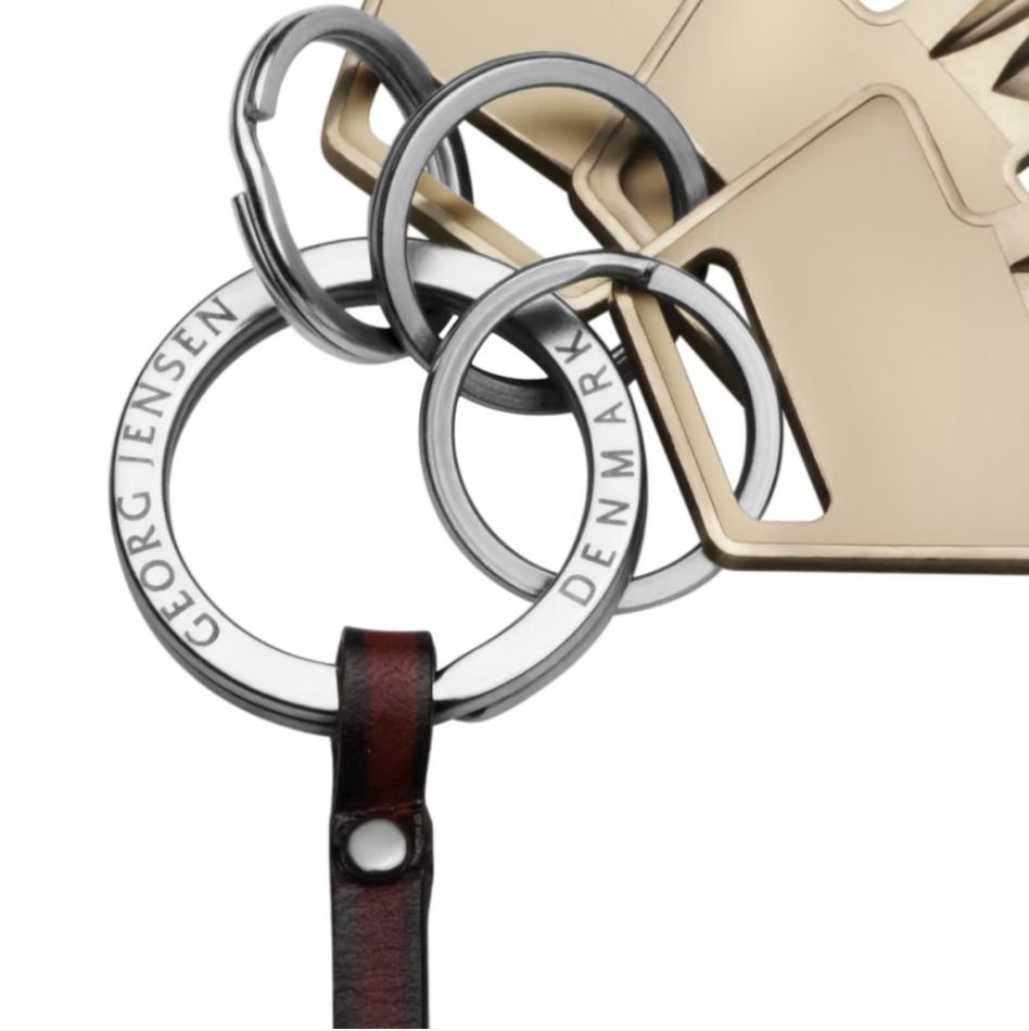 Georg Jensen Designer Elephant Keyring Leather Aluminum
