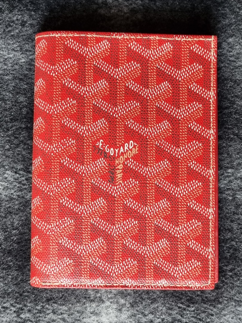 Goyard Red Passport Wallet Card holder, Luxury, Bags & Wallets on Carousell