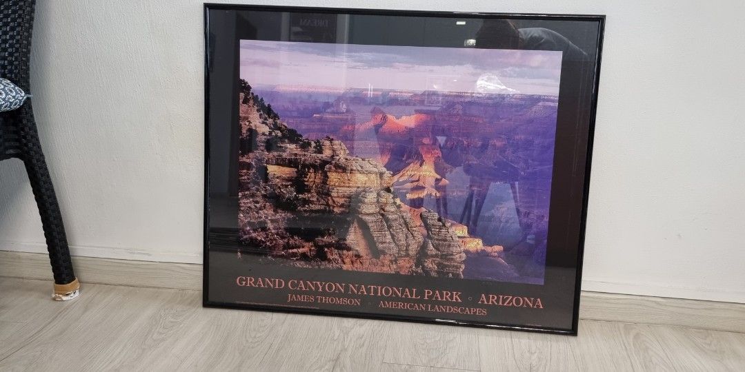 Grand Canyon original poster with readytomount wooden frame and glass
