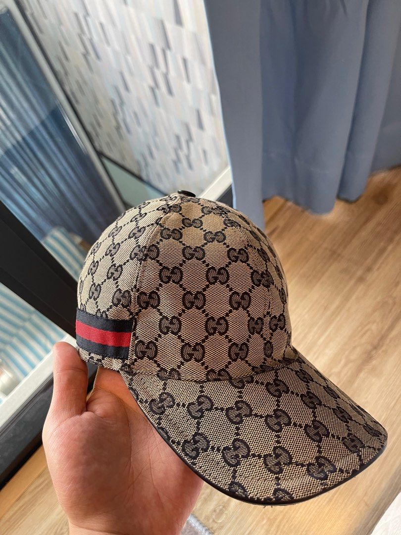 Gucci 'original Gg' Baseball Cap With Web in Gray for Men