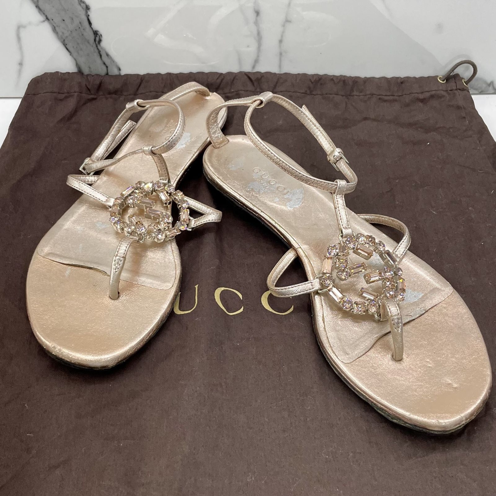 GUCCI RHINESTONE SANDALS 237013047 EK Luxury Sneakers Footwear