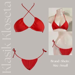 Hot Red Sexy Two Piece Tie Bikini Swimsuit