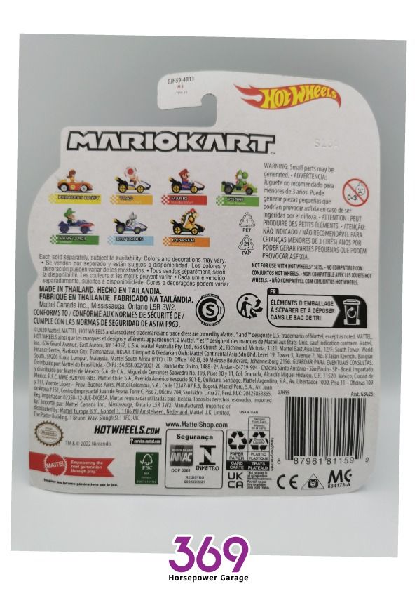 Hot Wheels Mario Kart Dry Bones Die cast Car [Standard Kart], Hobbies