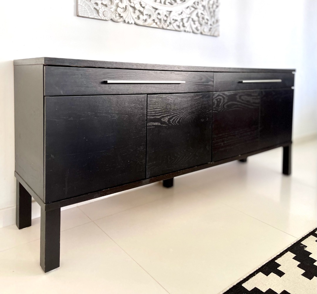IKEA Bjursta buffet sideboard black/brown, Furniture & Home Living