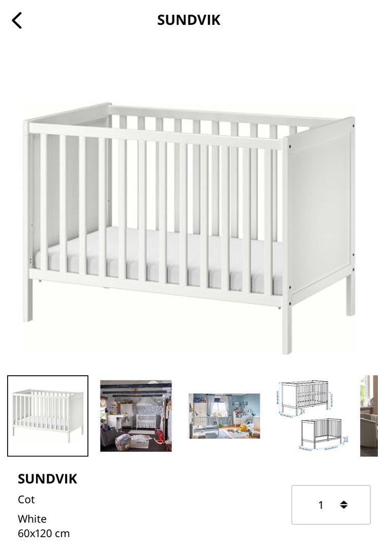 Ikea cot, Babies & Kids, Baby Nursery & Kids Furniture, Cots & Cribs on