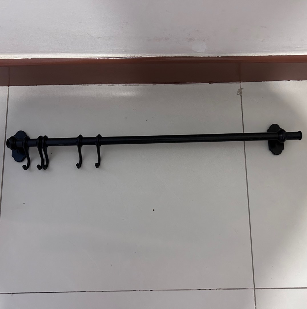 IKEA wall rod with hooks, Furniture & Home Living, Bathroom & Kitchen