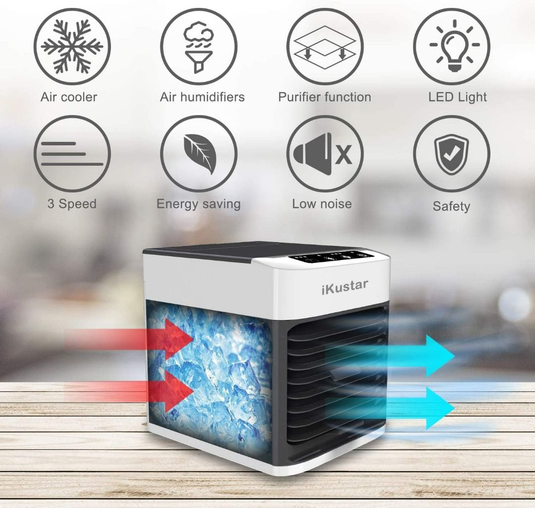 iKustar Portable Air Conditioner Small Indoor Evaporative Air Cooler