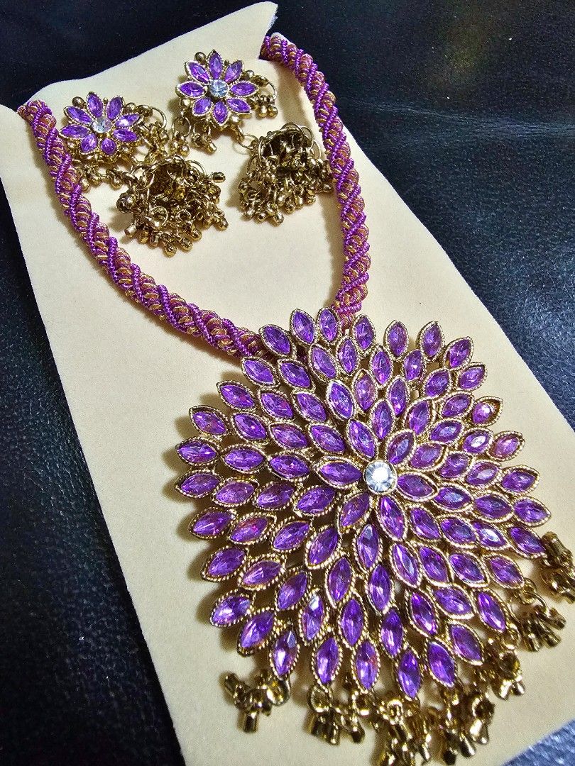 Indian Purple Necklace Set