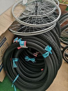 🔥INSTOCK ALL NEW CHEAP AND DURABLE! Size ranging from 16" 20" 24" 26" Stainless Steel Alloy Rim & Bicycle Outer Tyre 16" 20" 24" 26" 700 Series X 25C / 35C / 1.35 / 1.5 / 1.75 / 1.95 Chaoyang Brand Tire Tube Inner Bike MTB Mountain Bicycle Fixie Road