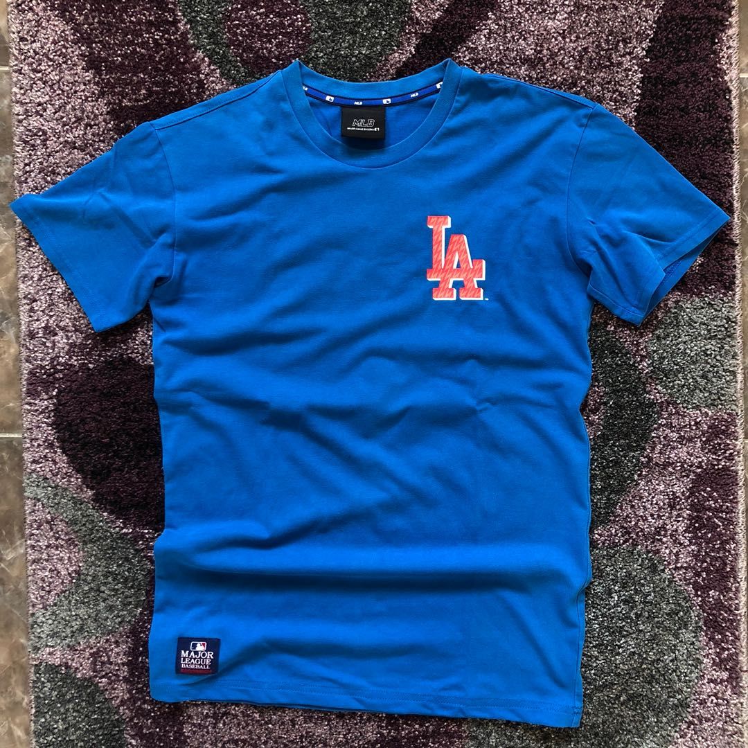 ADIDAS - DODGERS Blue Jersey, Fesyen Pria, Pakaian , Atasan di Carousell