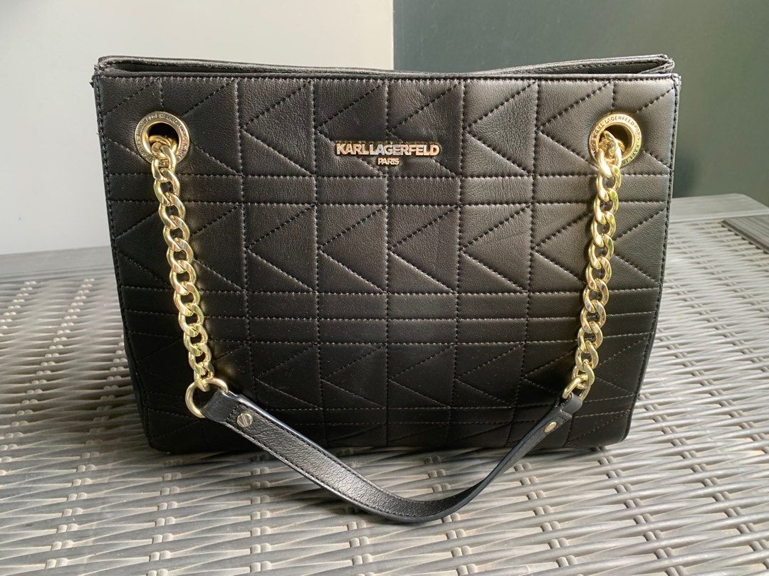 Karl Lagerfeld Quilted Chain Link Shoulder Bag Luxury Bags