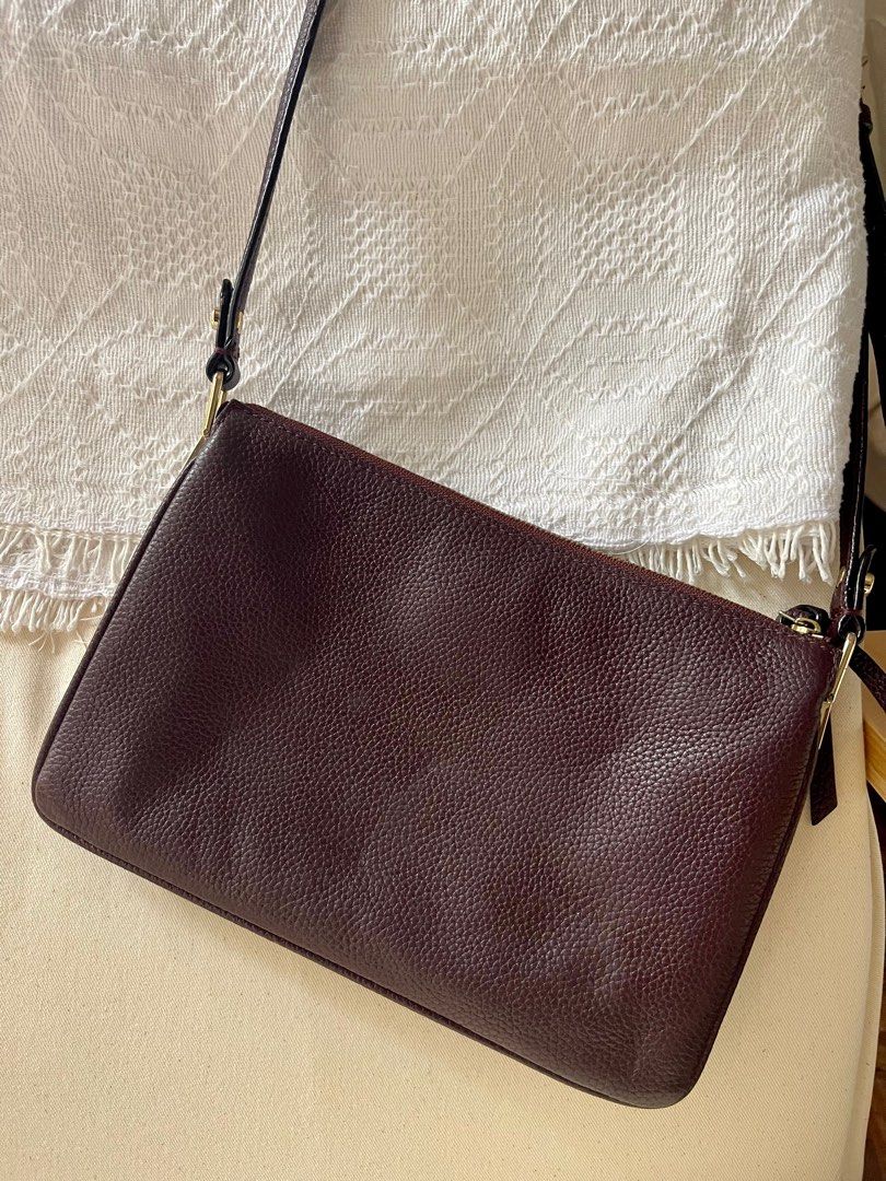 KATE SPADE NEW YORK Jackson Triple Gusset Pebble Leather Crossbody Bag