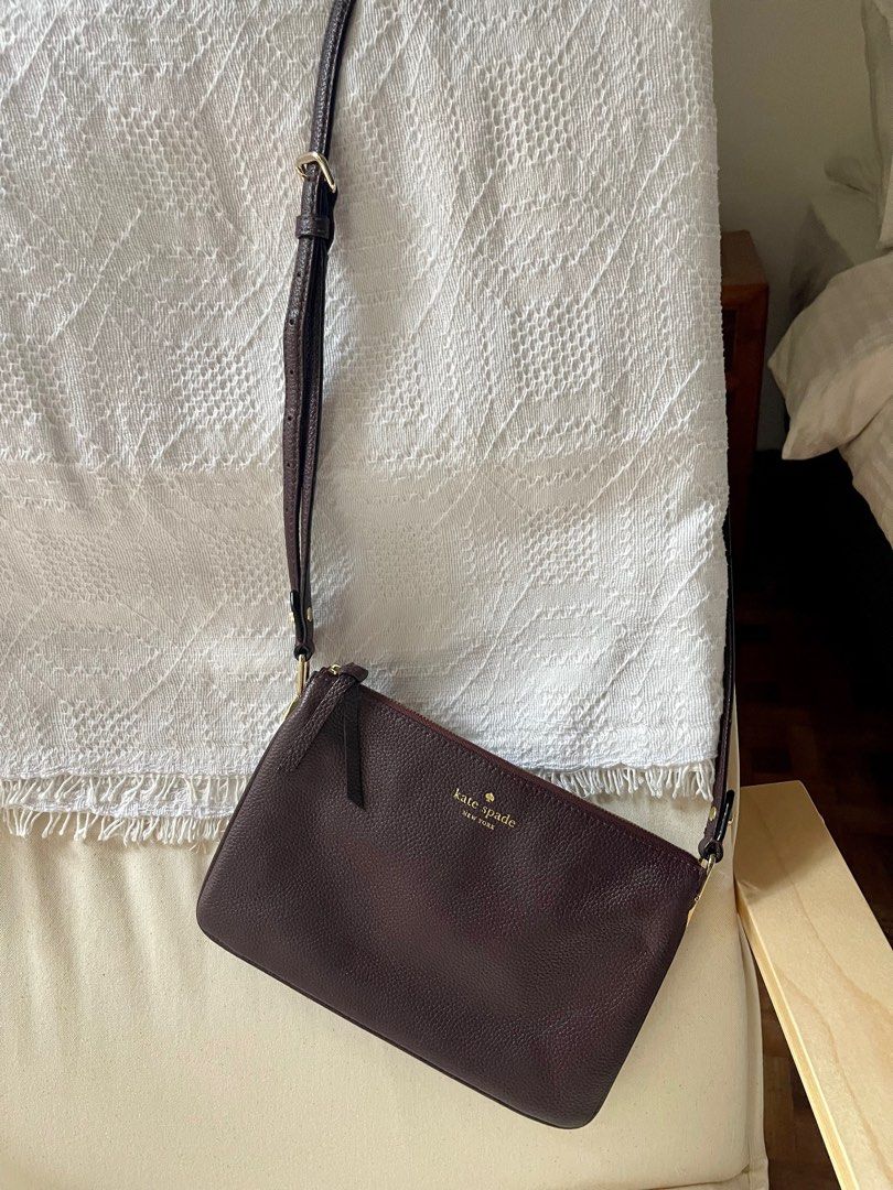 KATE SPADE NEW YORK Jackson Triple Gusset Pebble Leather Crossbody Bag