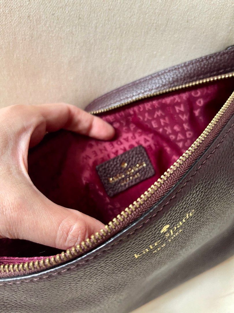 KATE SPADE NEW YORK Jackson Triple Gusset Pebble Leather Crossbody Bag