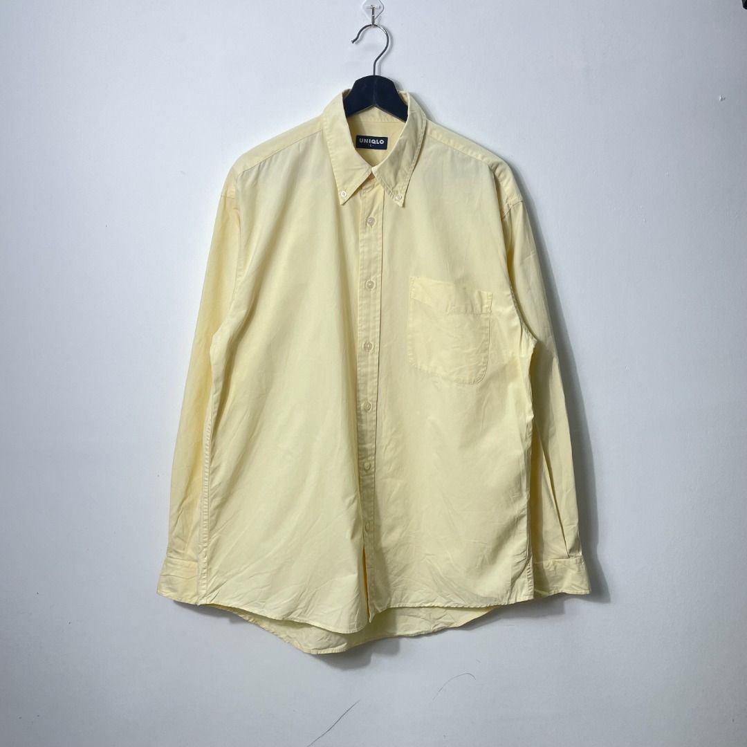 Regular Size M Yellow Vintage Casual Shirts for Men for sale