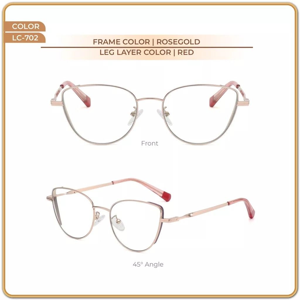 la-chapella-kacamata-cat-eye-lensa-anti-radiasi-rose-gold-lensa-tidak