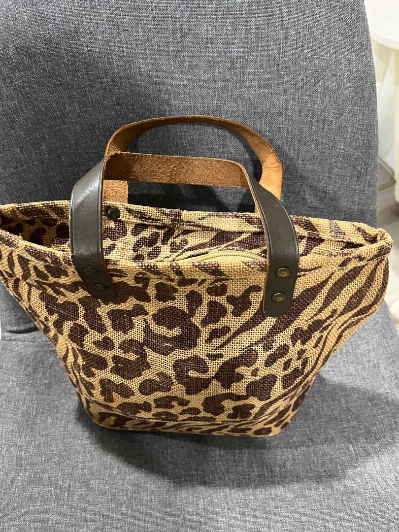Leopard straw bag on sale