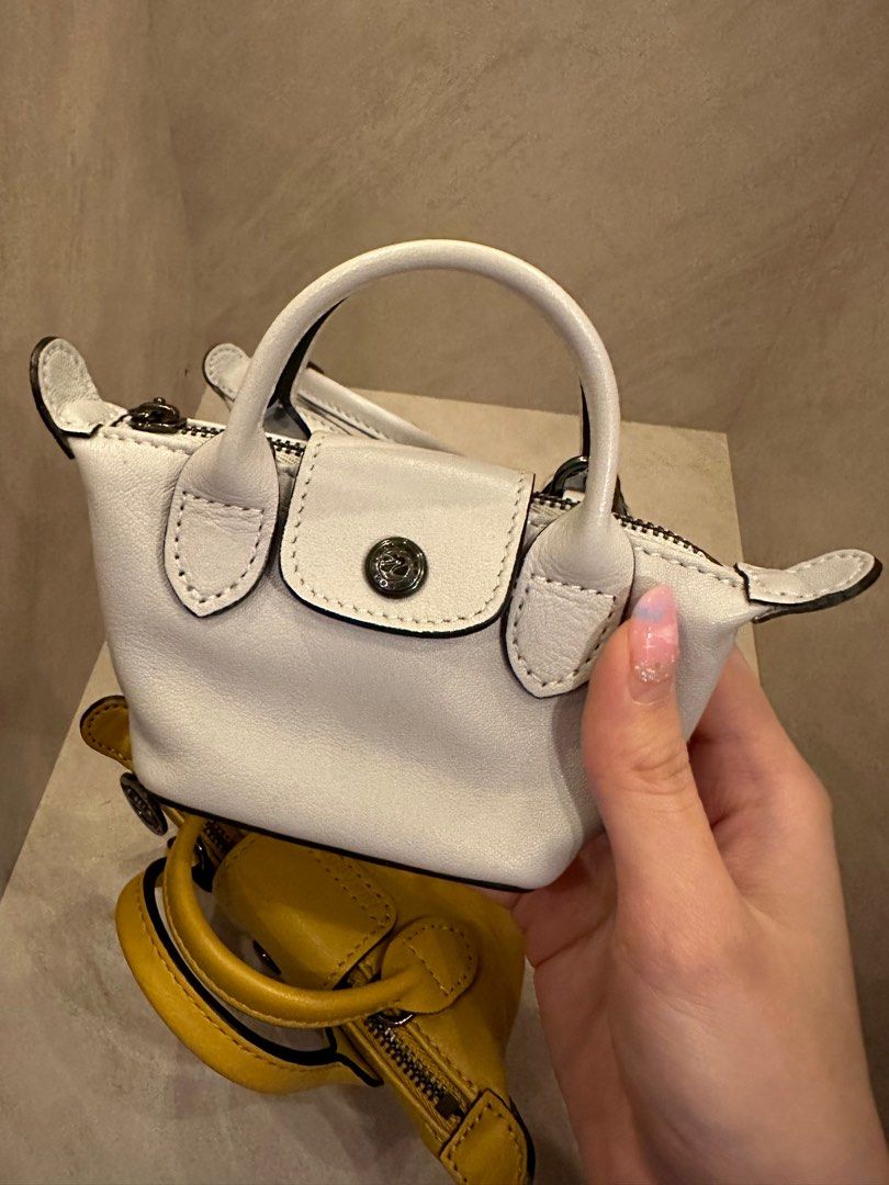 Longchamp Mini Le Pliage Cuir Crossbody Grey Luxury Bags Wallets on Carousell