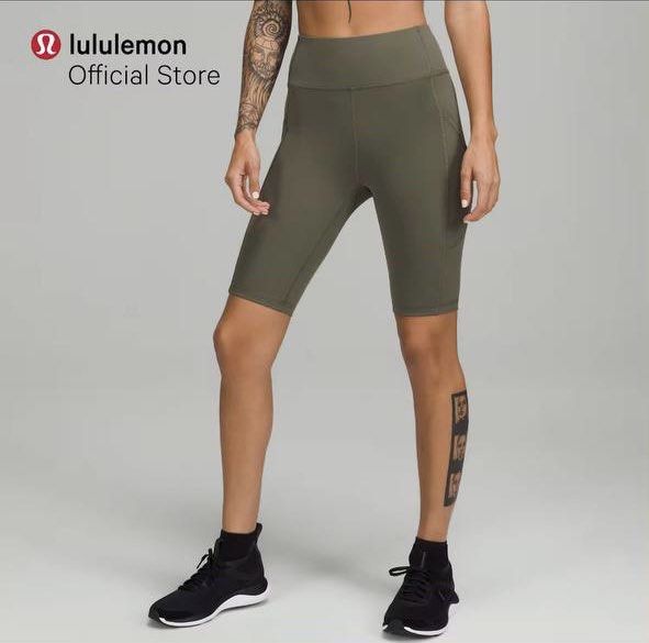 Lululemon Women's Invigorate High-Rise Short 10'' in Olive, Size 4
