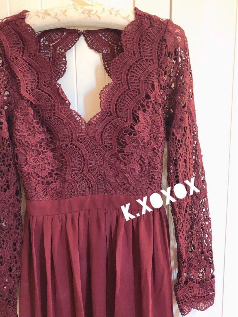 Awaken my love burgundy deals dress