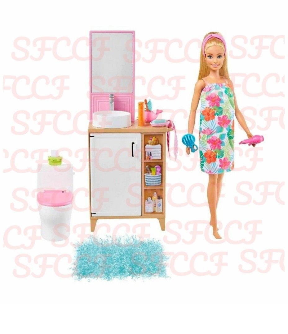 Mattel Barbie doll estate room furniture fu playset with doll