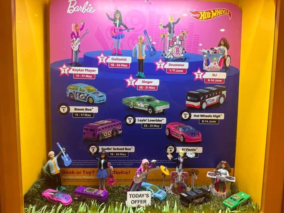 McDonalds barbie hotwheels 2023, Hobbies & Toys, Toys & Games on Carousell