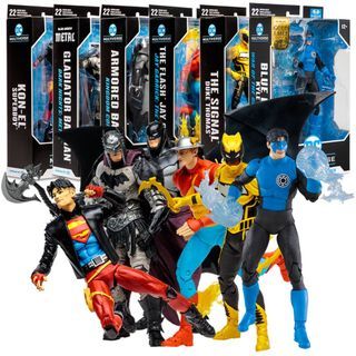 Mcfarlane DC Multiverse - Armored Batman/Kon-El Superboy/The Signal/The Flash: Jay Garrick/Gladiator Batman/Blue Lantern: Kyle Rayner 7" Figures