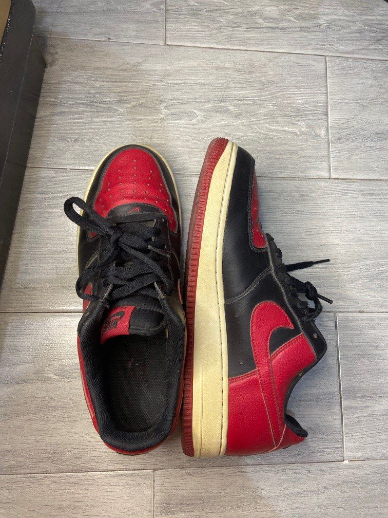 mens nike air force 1 black and red