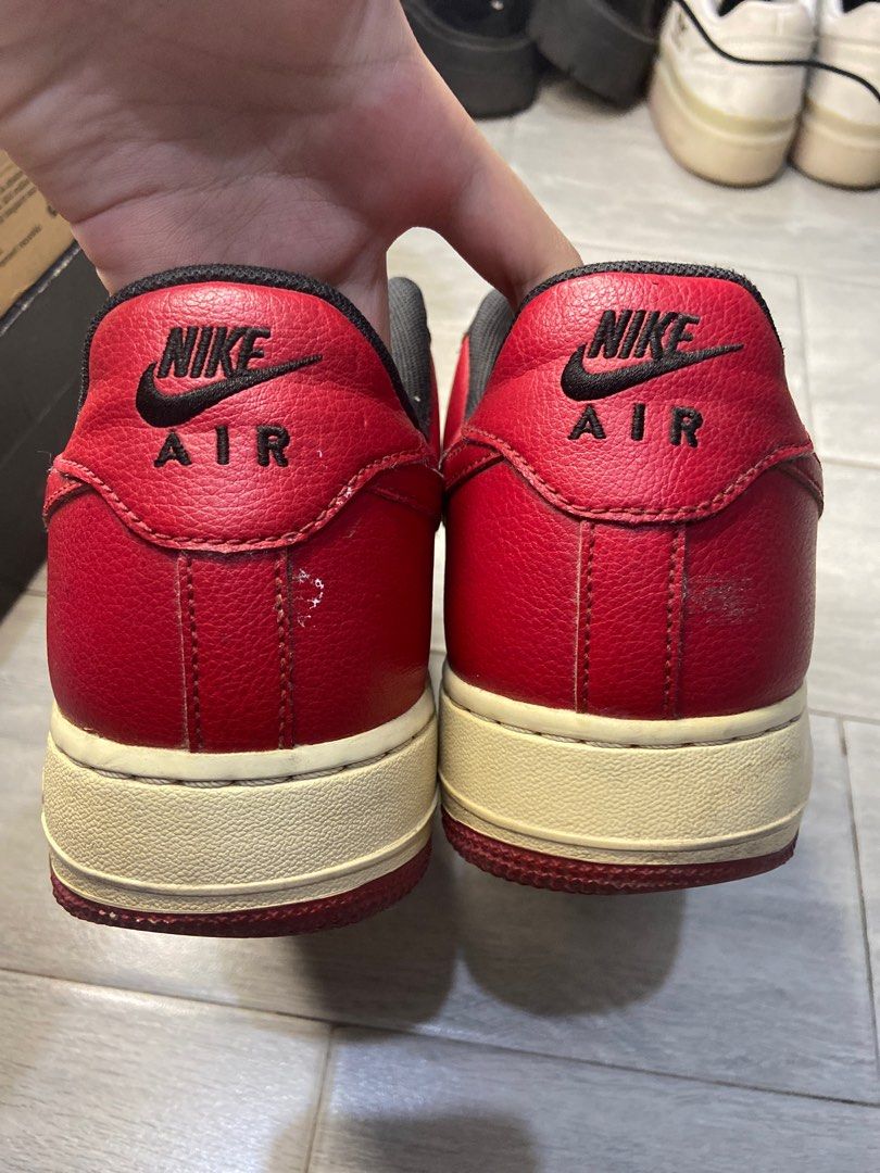 mens nike air force 1 black and red