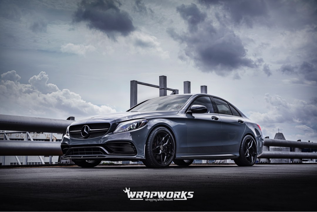 Mercedes C180 - Glossy Dark Grey Full Wrap, Car Accessories ...