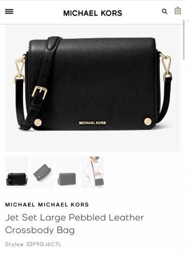 Michael Kors Jet Set Large Pebbled Leather Crossbody Bag