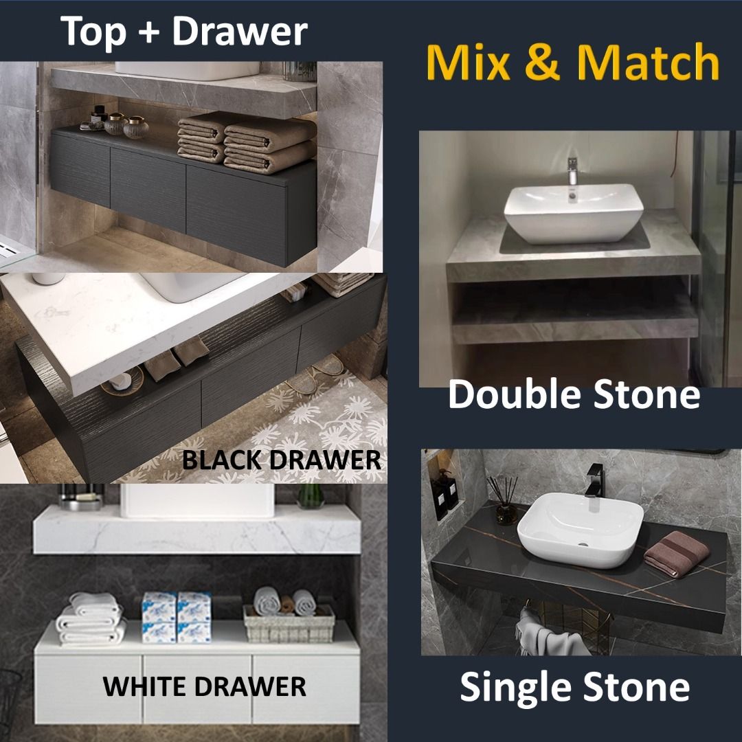 MIX & MATCH Bathroom Vanity Set ! / Designer Vanity Set / Black Basin ...