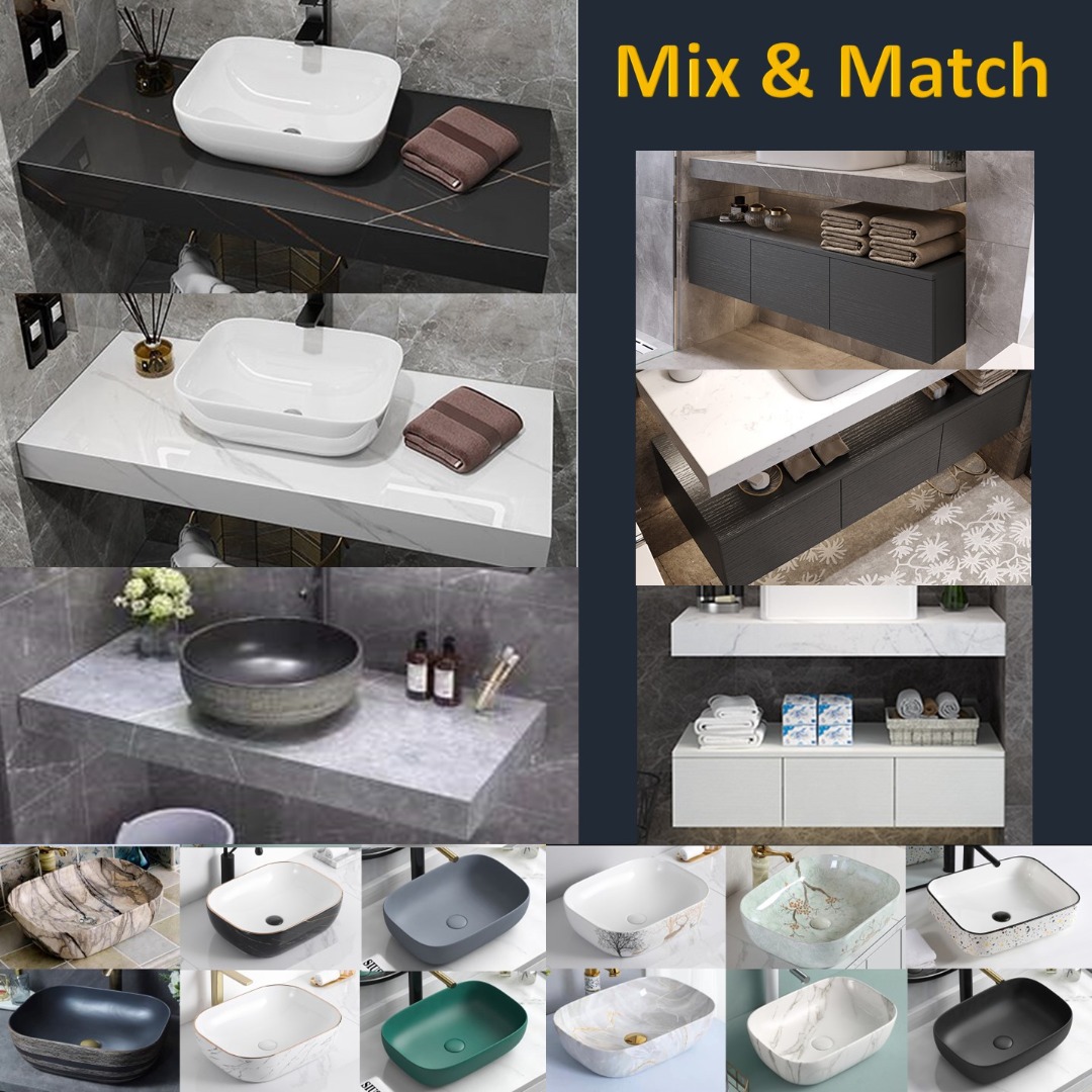 MIX & MATCH Bathroom Vanity Set ! / Designer Vanity Set / Black Basin