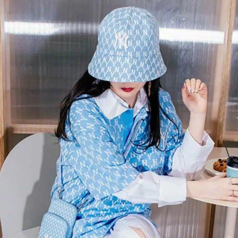 MLB monogram pastel light blue bucket hat Women s Fashion