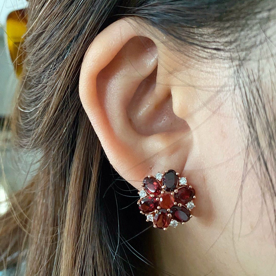 Natural garnet earrings