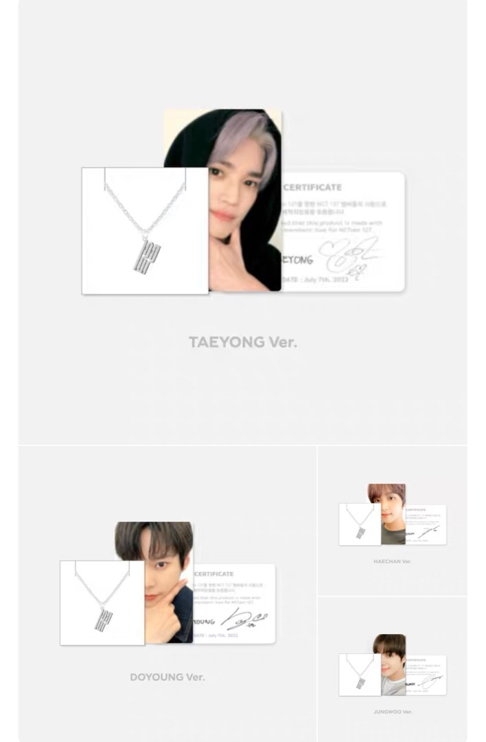 NCT 127 6TH ANNIVERSARY NECKLACE TAEYONG DOYOUNG HAECHAN JUNGWOO