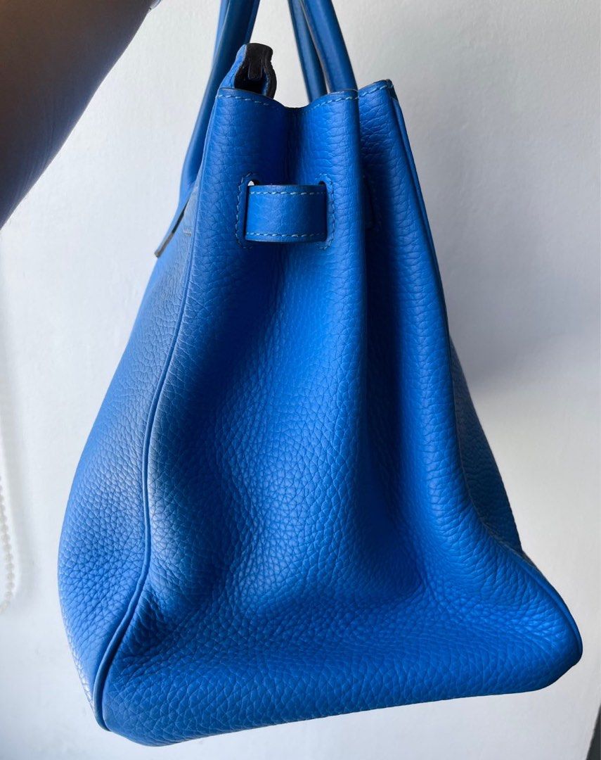 Onhand Authentic Hermes Birkin 35 B35 Blue Hydra Hand Bag with Entrupy