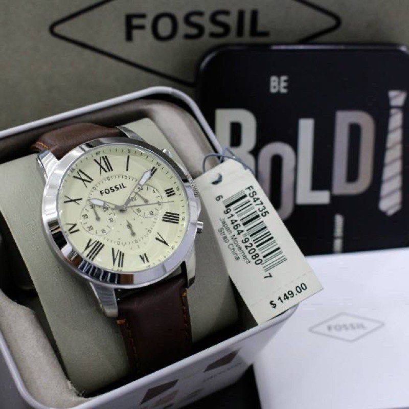 Original 100 Fossil Watch Men Brown Fs4735 Fesyen Pria Jam
