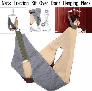 Pain Relief Hanging Neck Stretcher Neck Cervical Traction Stretch Gear Brace Kit