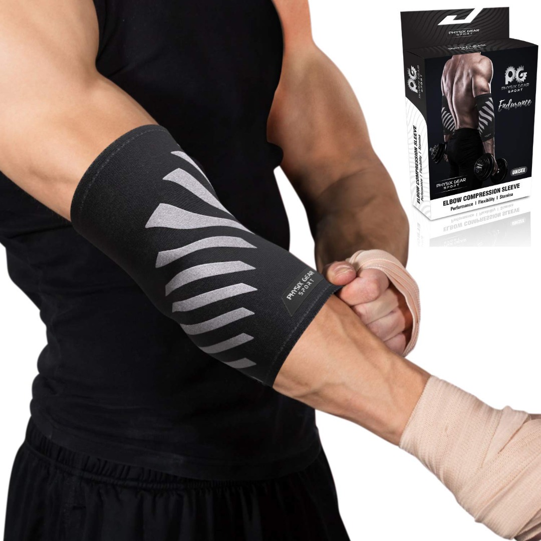 Physix Gear Elbow Compression Sleeve, Health & Nutrition, Braces, Support &  Protection on Carousell