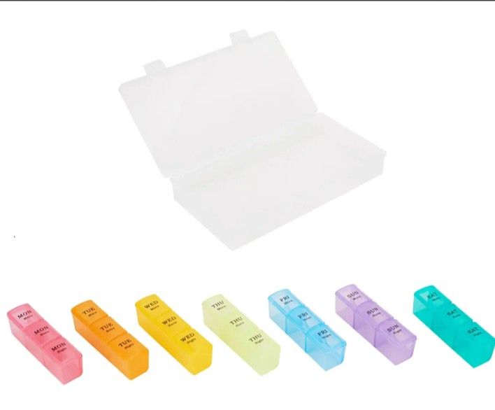 Pill Medicine Storage Organizer Sorter (Category: Medical Supplies & Tools) located in Manila. Submitted by PickClickShip (Listing ID 1231631734, Image 2). Description: Pill Medicine Storage Organizer Sorter AUS Make sure you never miss a dose of your medication with this awesome pill organizer. - pill storage and organizer for your weekly consumption - includes 7 x pill boxes and 1 clear main box - each compartment includes a raised lip for each