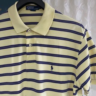 Polo Ralph Lauren 純棉淡鴨黃紫⚡️橫條紋短袖POLO衫