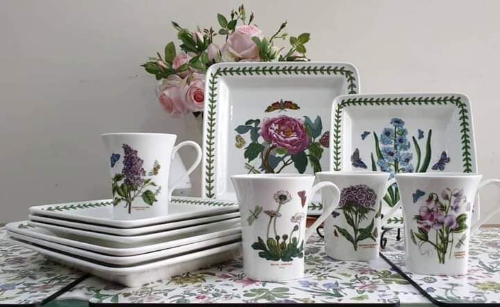 PORTMEIRION BOTANIC GARDEN 12 PIECES DINNER SET SQUARE SHAPE, Furniture &  Home Living, Kitchenware & Tableware, Dinnerware & Cutlery on Carousell