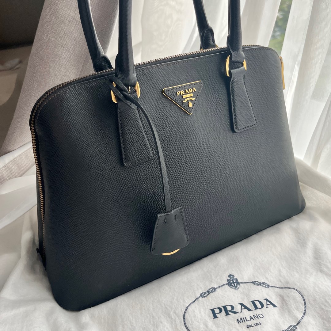 PRADA+Promenade+Saffiano+Leather+Bag+-+NERO for sale online